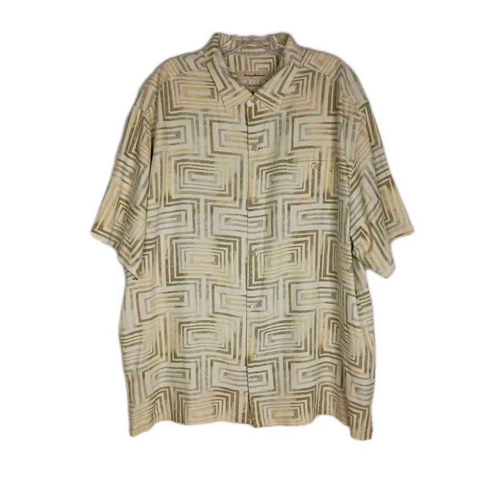 Tommy Bahama Hawaiian Multicolor 100% Silk Short Sleeve Shirt Men Sz XXL - Picture 1 of 5